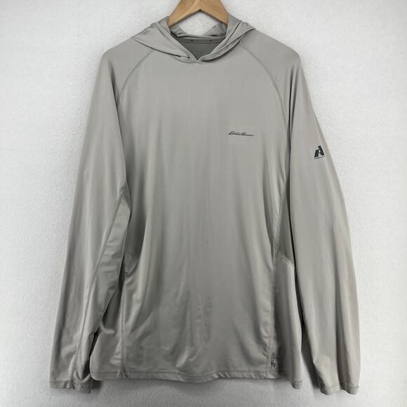 EDDIE BAUER Hoodie Men TL Tall First Ascent FreeCool Pro Solarfoil Pullover Gray - Picture 1 of 16